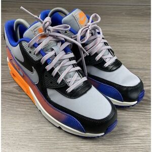 Nike Air Max 90 Hyperfuse‎ Reflective Grey Orange Blue GS 6.5Y